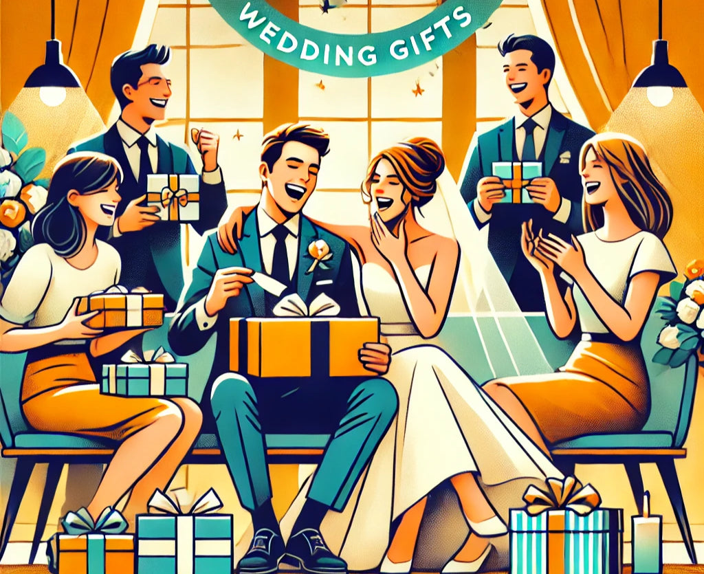 friends-enjoying-wedding-gifts