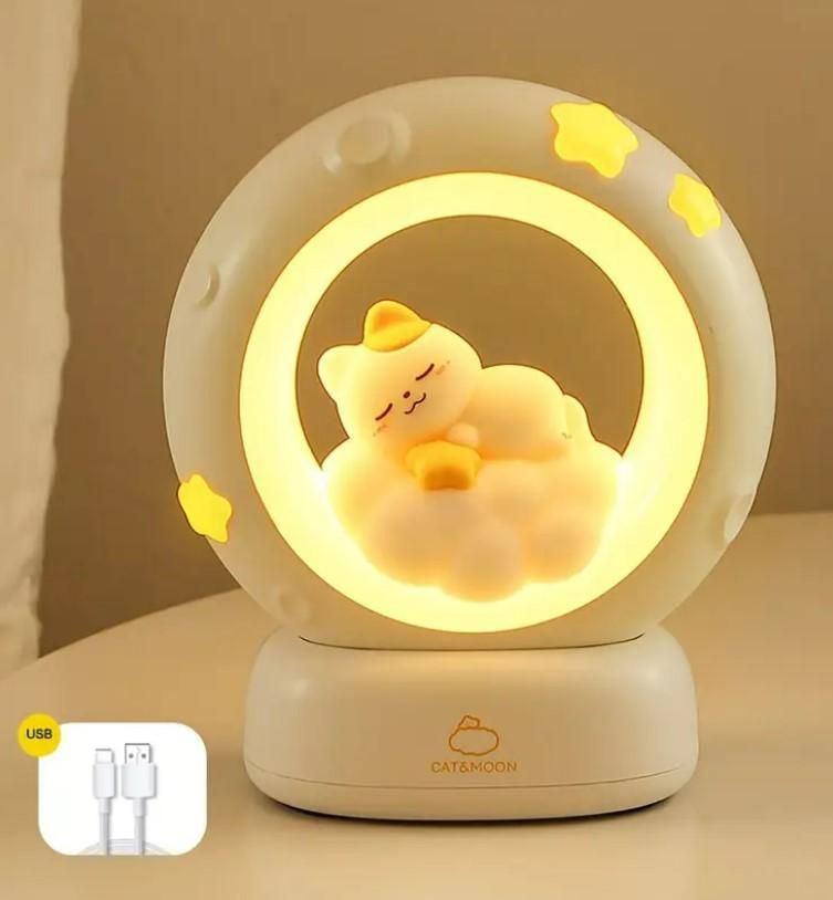 Moonlit Cat Dreams LED Night Lamp – Cozy Glow for Every Mood