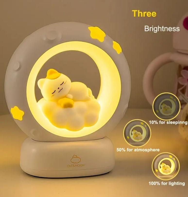 Moonlit Cat Dreams LED Night Lamp – Cozy Glow for Every Mood