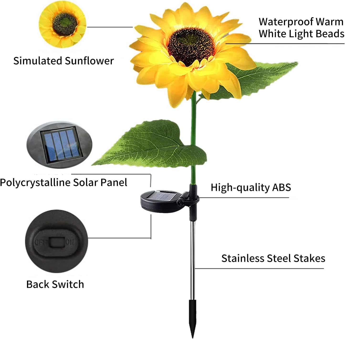 Sunflower Bliss Solar Lights - Illuminate Your Garden in Style! Ismokraft