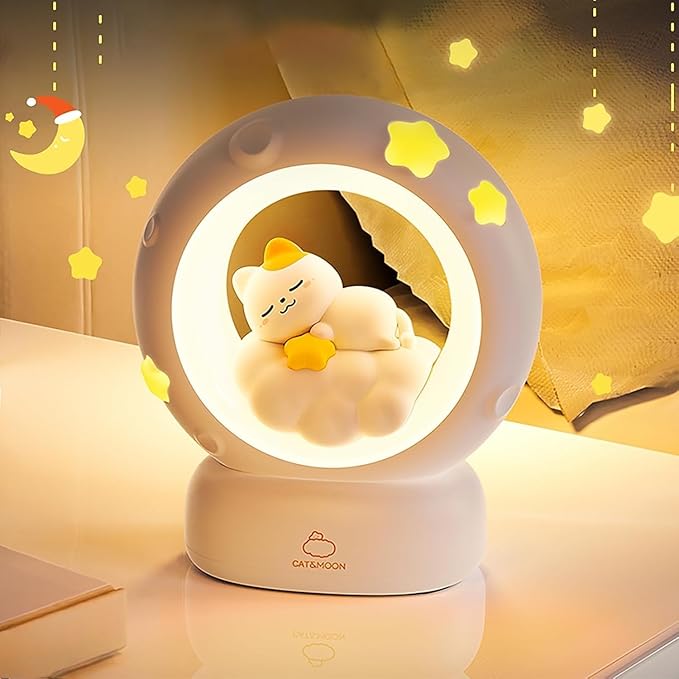 Moonlit Cat Dreams LED Night Lamp – Cozy Glow for Every Mood