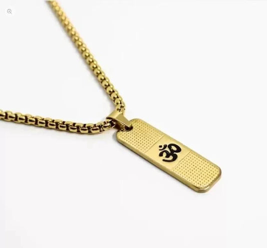 Genuine OM Necklace for Men with Premium 24K Gold plating. Ismokraft