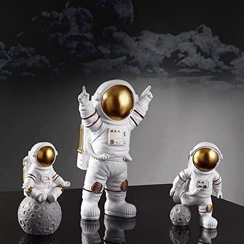 Astronaut Spaceman Statue Set of 3 (Gold) - Blast Off to Home Decor Bliss! Ismokraft